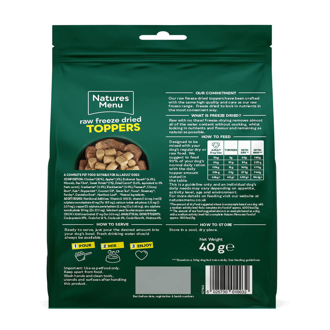 Natures Menu Freeze Dried Toppers Chicken 40g