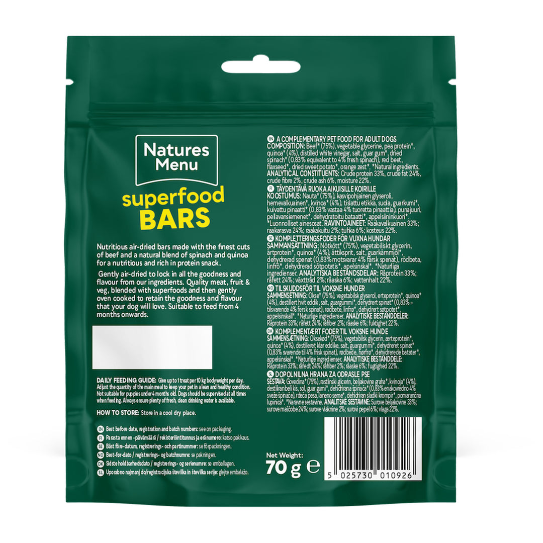 Natures Menu Superfood Bars Beef