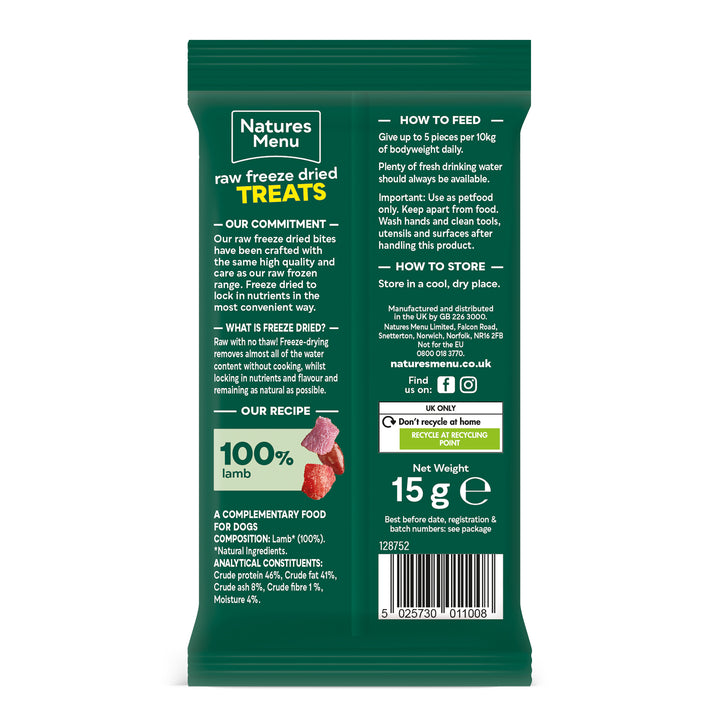 Natures Menu Pure Freeze Dried Meat Bites Lamb