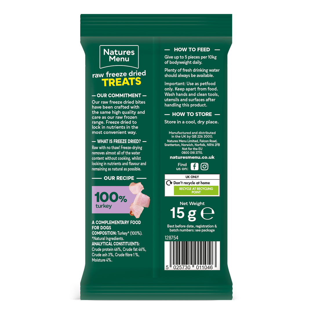 Natures Menu Pure Freeze Dried Meat Bites Turkey