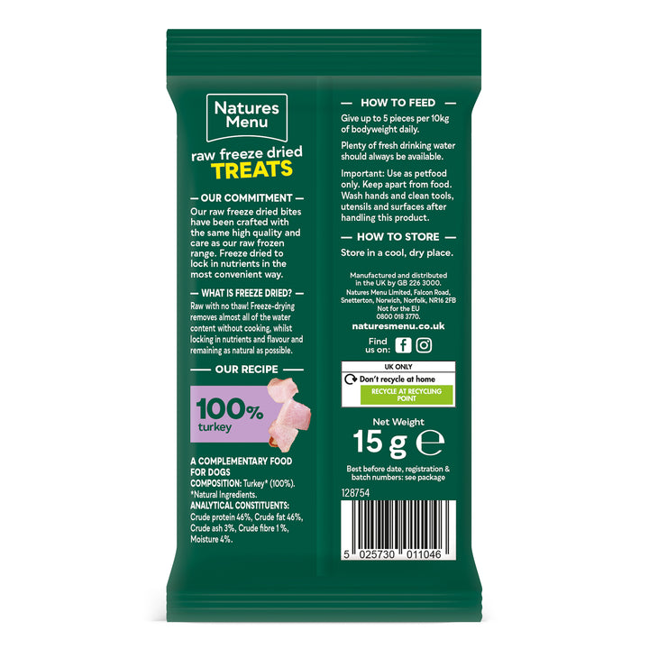 Natures Menu Pure Freeze Dried Meat Bites Turkey