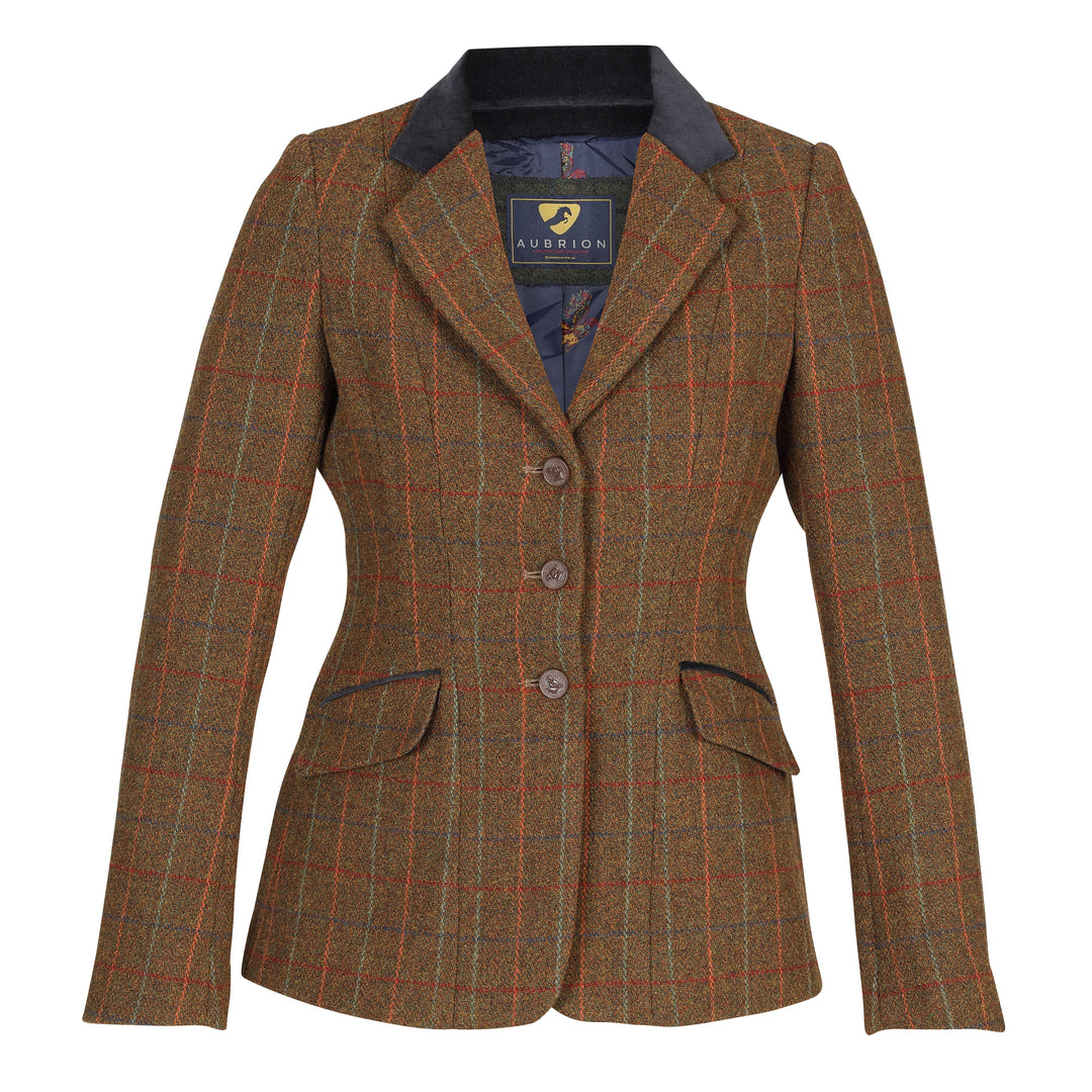 The Aubrion Ladies Saratoga Jacket in Brown Check#Brown Check