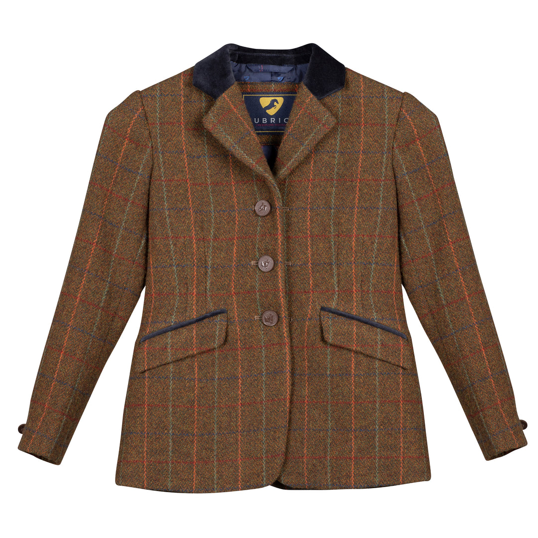 The Aubrion Childs Saratoga Tweed Jacket in Brown Check#Brown Check
