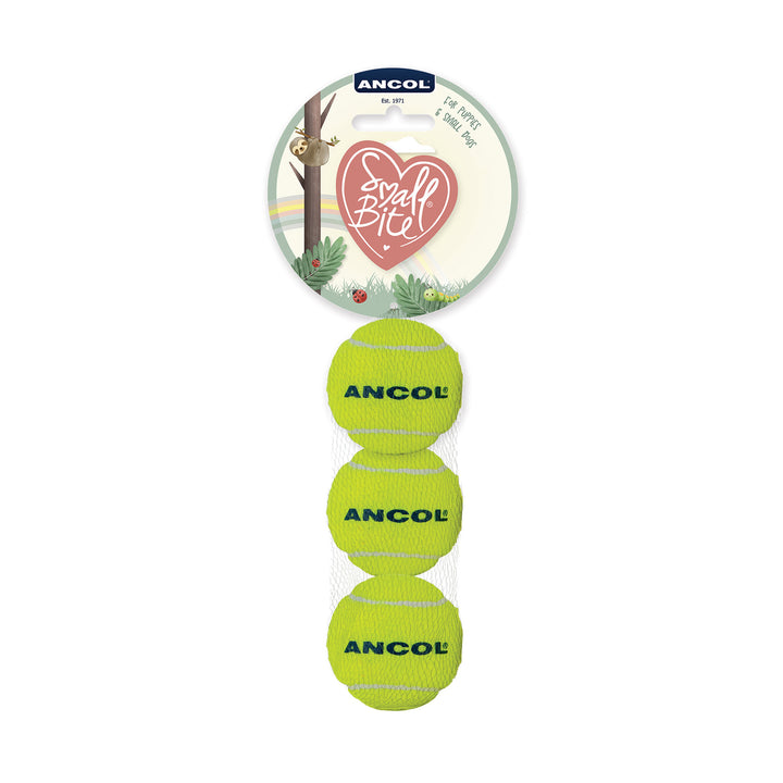 Ancol Small Bite Tennis Ball Trio