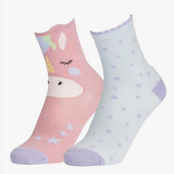 LeMieux Kid's Character Socks (2 Pack)#Unicorn Pink