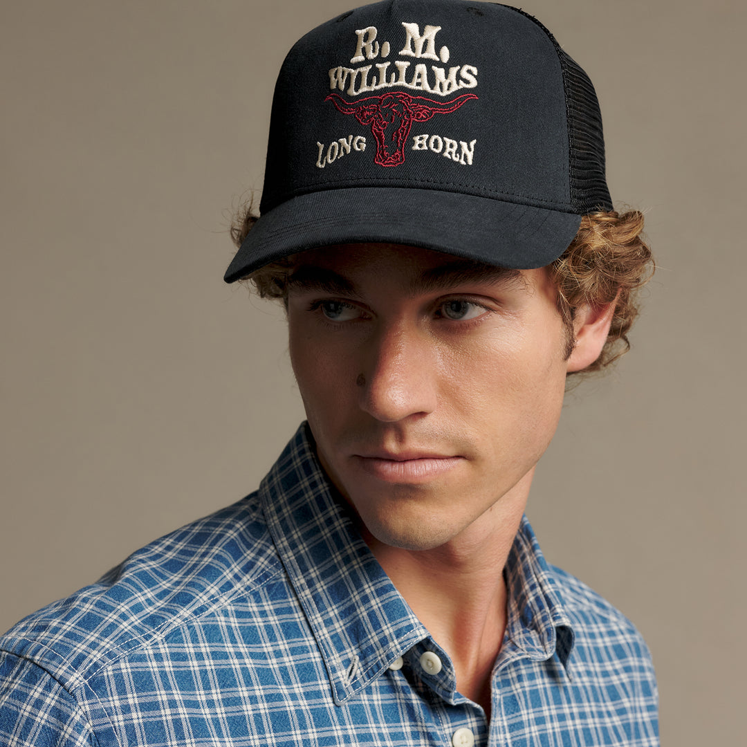 R M Williams Mens RMW Longhorn Trucker Cap