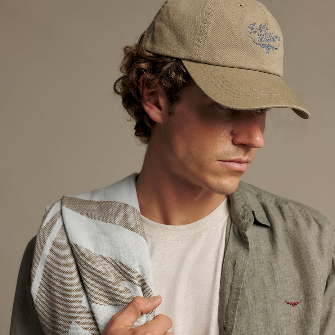 R M Williams Mens Script Longhorn Cap