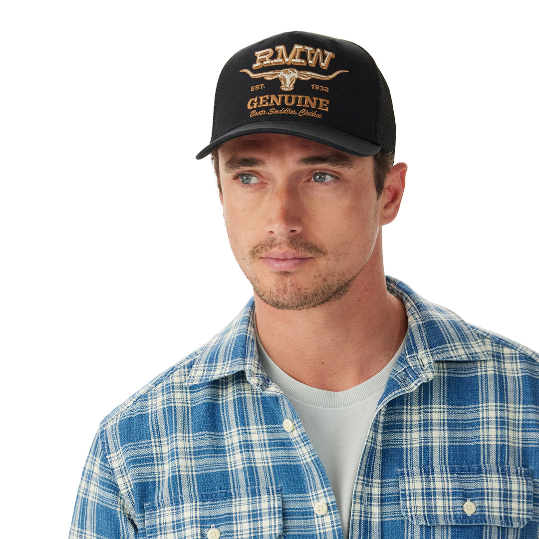 R M Williams Mens Genuine Longhorn Trucker Cap