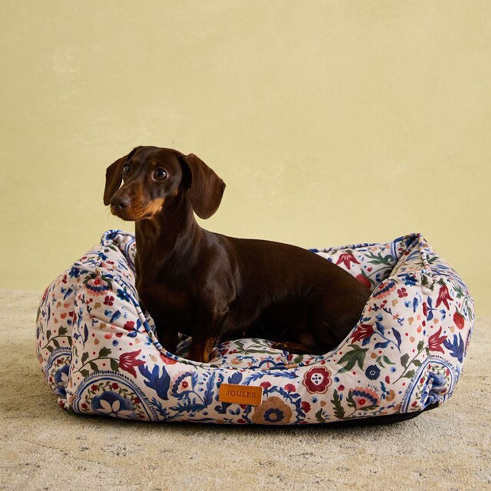 Joules Festival Floral Box Dog Bed