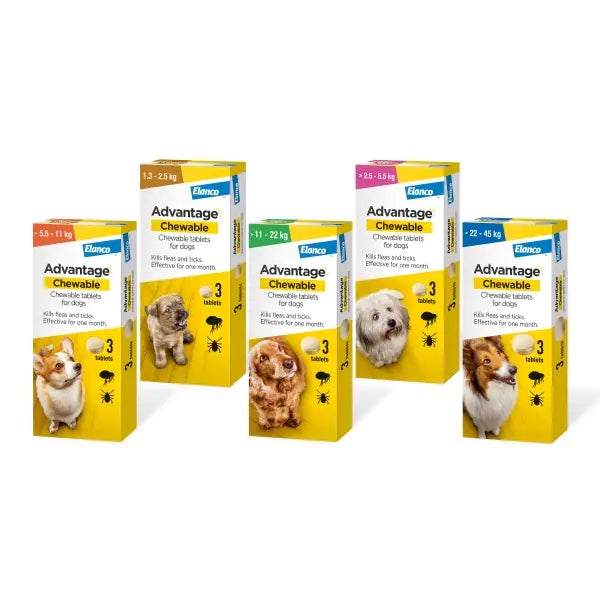 Elanco Advantage Chewable Flea & Tick Tablets for Dogs