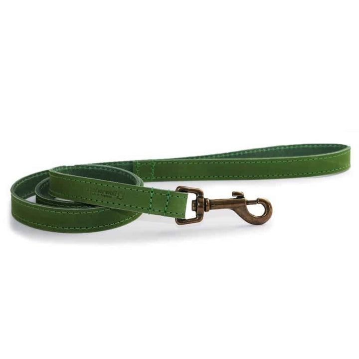 Ancol Timberwolf Leather Lead#Green