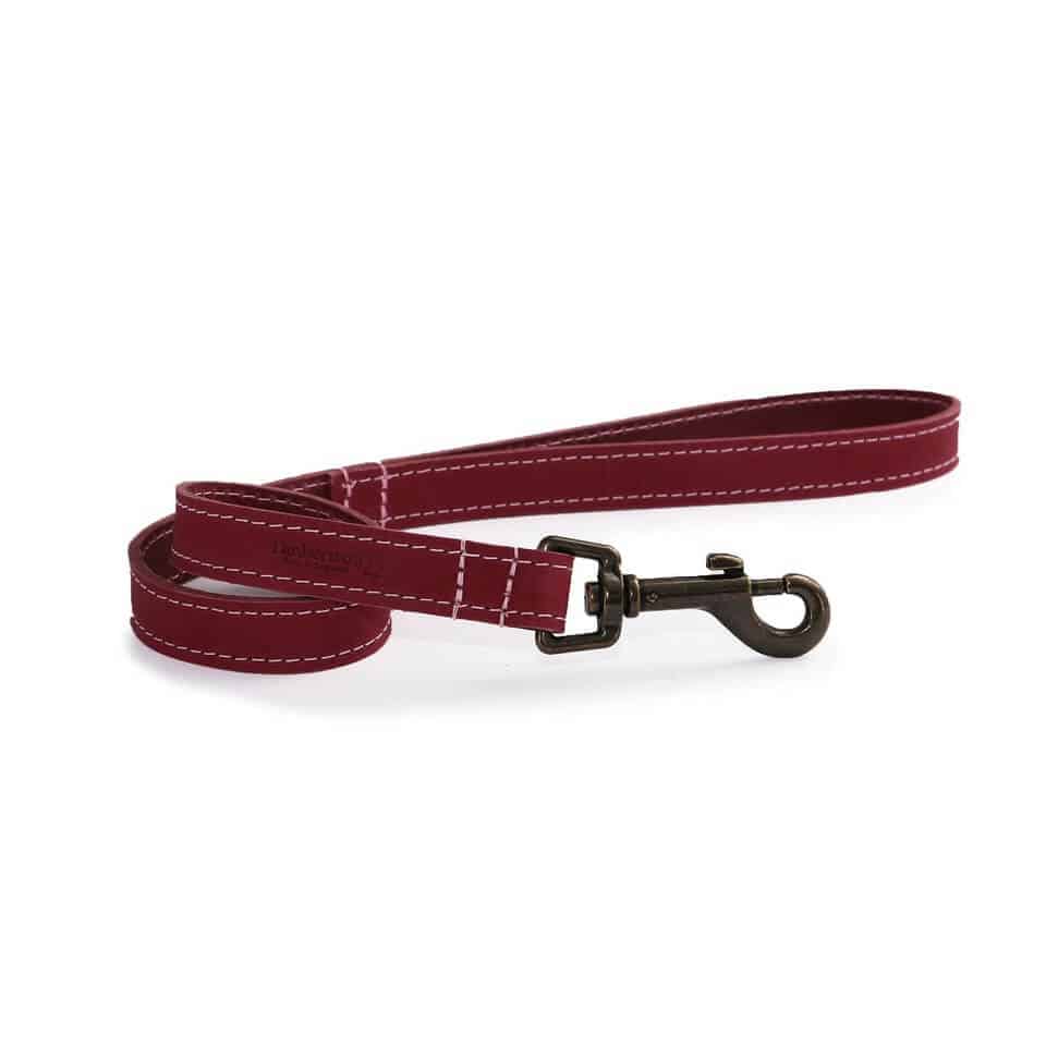Ancol Timberwolf Leather Lead#Pink
