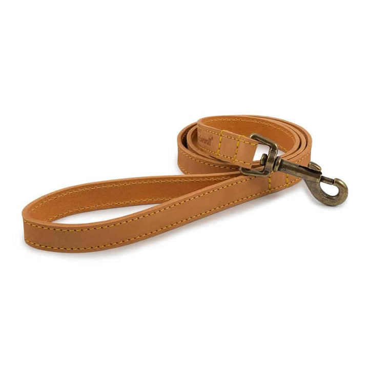 Ancol Timberwolf Leather Lead#Mustard