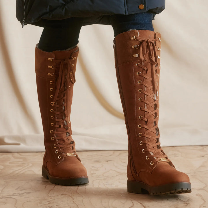 Fairfax & Favor Ladies Knee High Shearling Lined Anglesey Boot