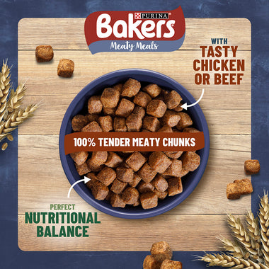 Bakers Meaty Meals Dog Food With Tender Chunks Rich in Beef