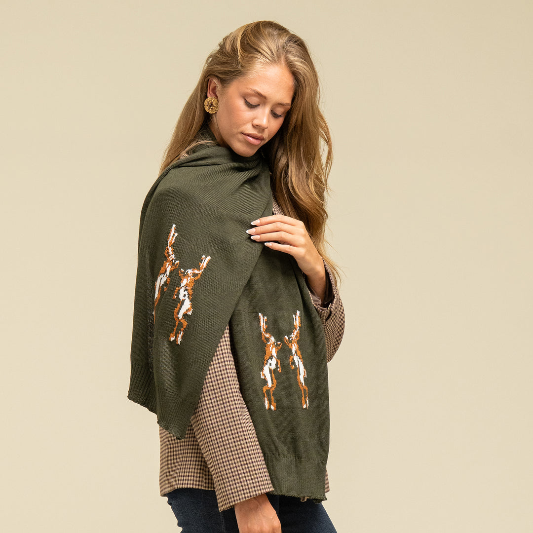 Waring Brooke Ladies Boxing Hare Chunky Scarf