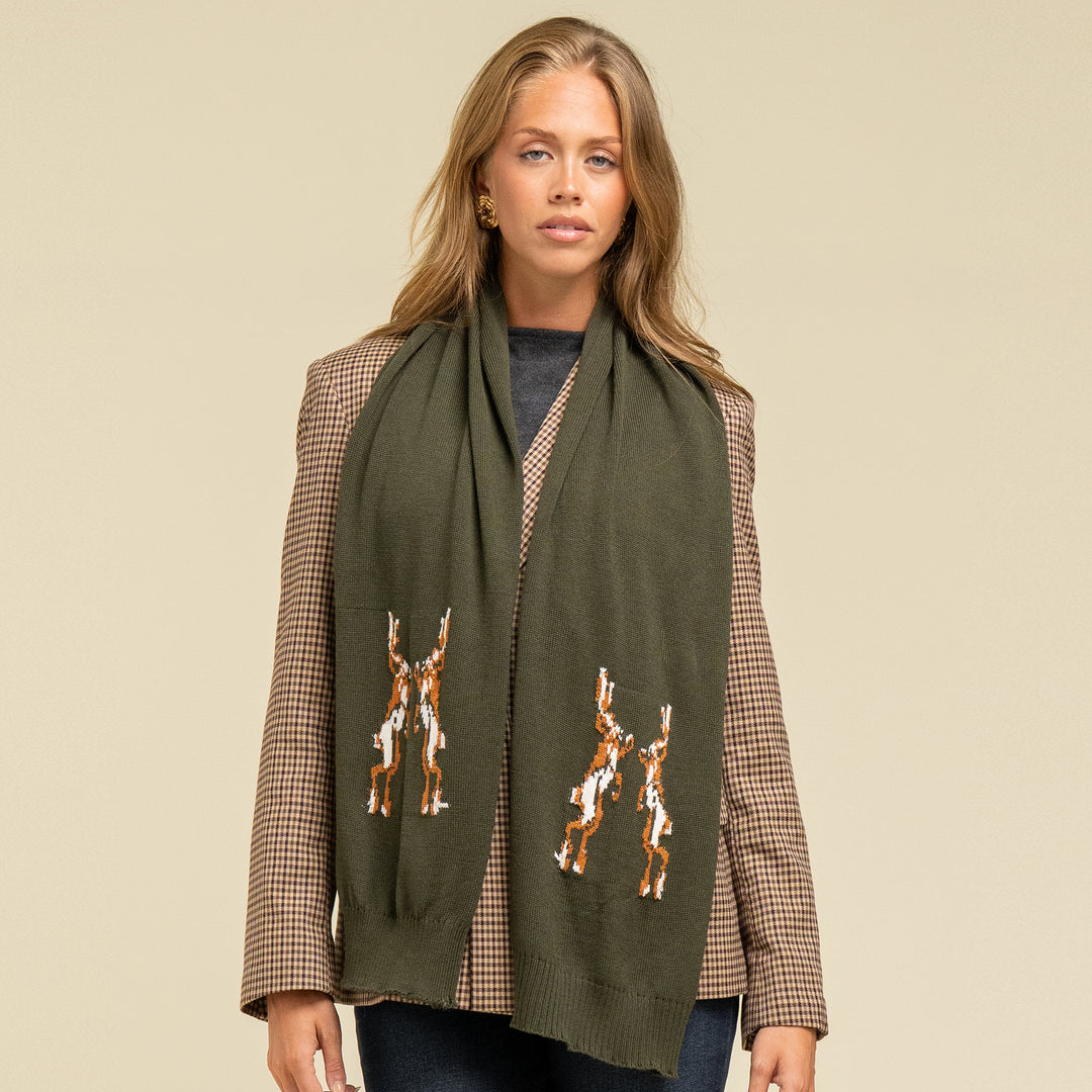 Waring Brooke Ladies Boxing Hare Chunky Scarf