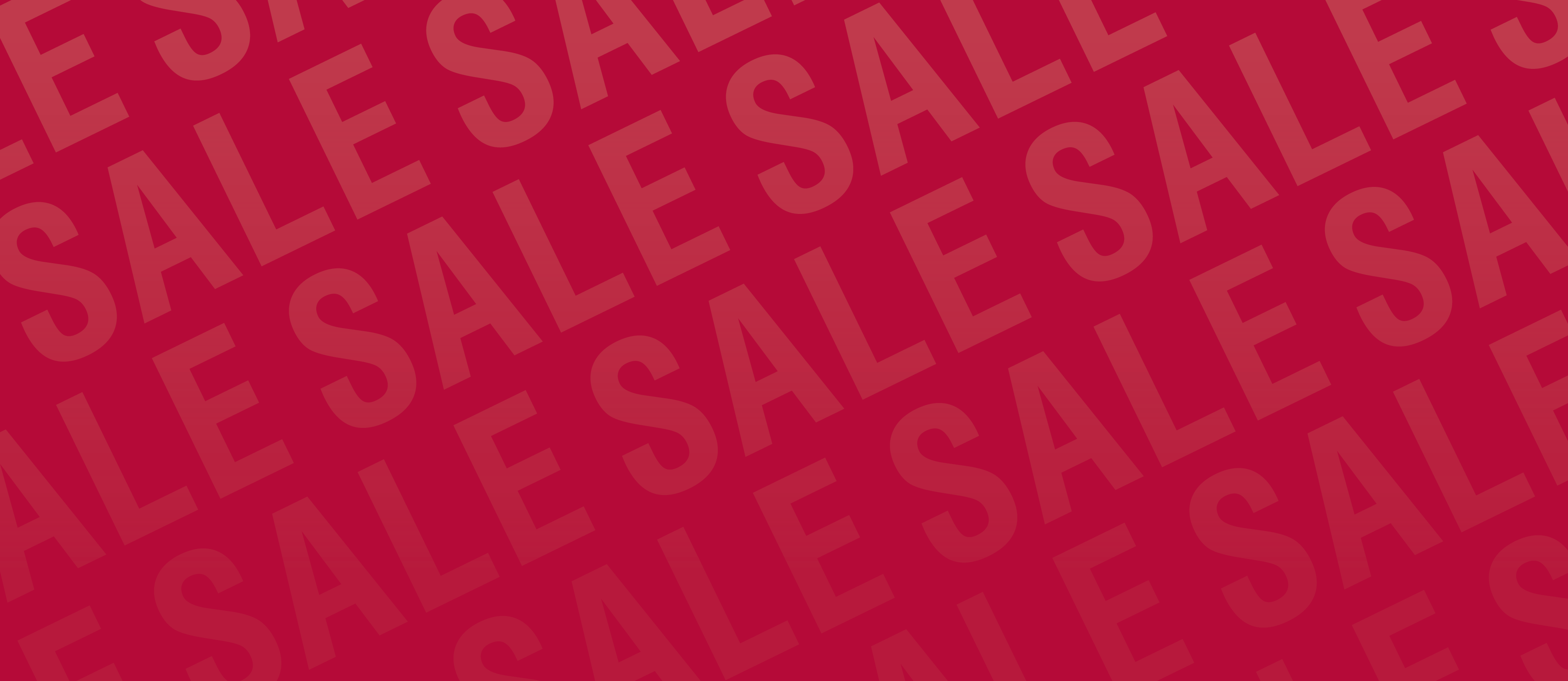 A promotional graphic featuring the word 'SALE' repeated diagonally across a dark red background in a lighter red-pink tone.
