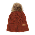 The Barbour Ladies Penshaw Cable Beanie in Dark Red#Dark Red