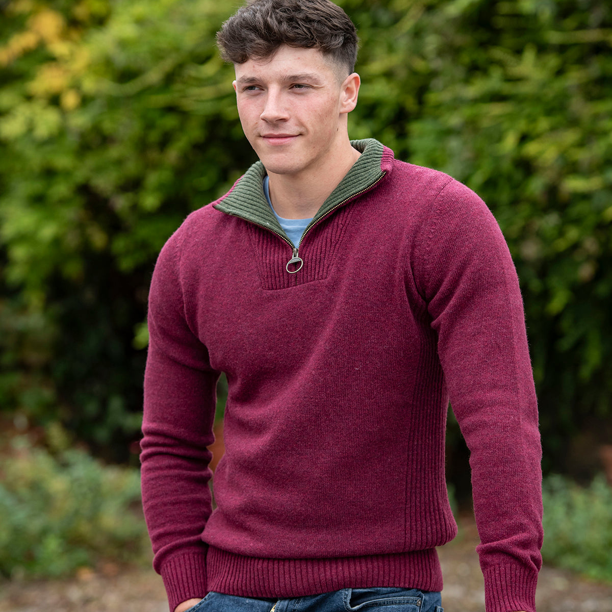 Barbour mens half zip sweater online