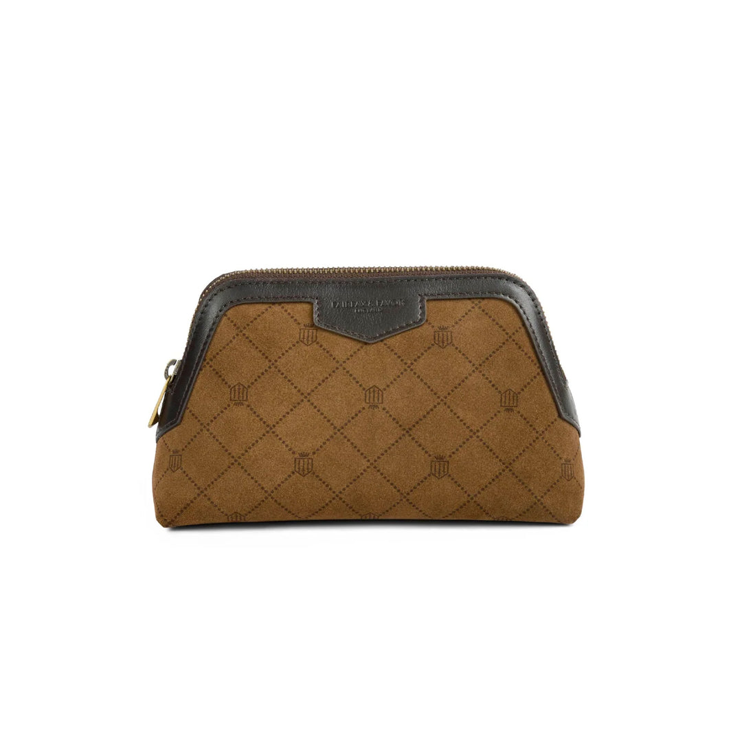 Fairfax & Favor Bircham Pouch - Printed Tan Suede