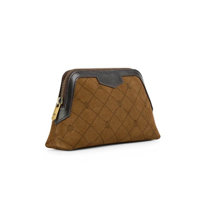 Fairfax & Favor Bircham Pouch - Printed Tan Suede