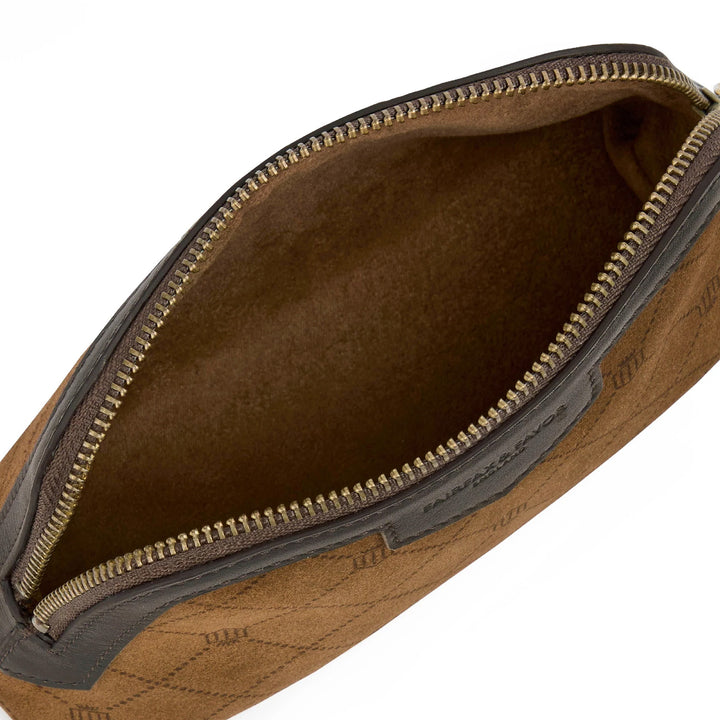 Fairfax & Favor Bircham Pouch - Printed Tan Suede
