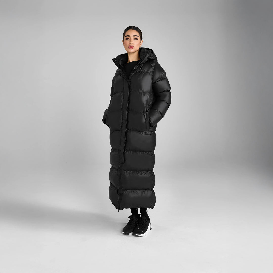 Aztec Diamond Heavy Quilted Long Puffer Jacket