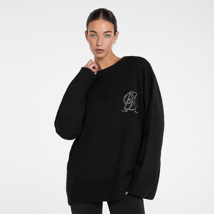 Aztec Diamond Ladies Knitted Crew Sweater