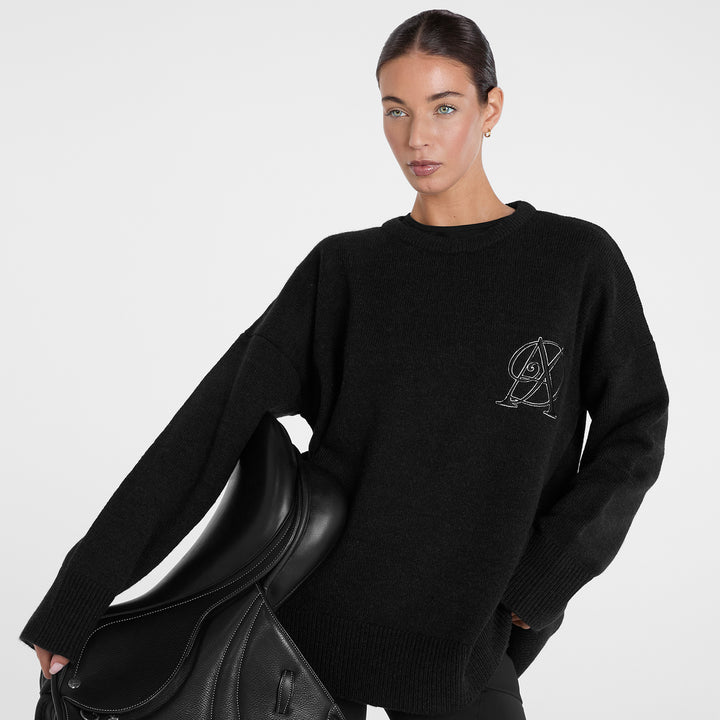 Aztec Diamond Ladies Knitted Crew Sweater