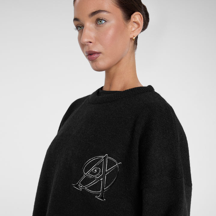 Aztec Diamond Ladies Knitted Crew Sweater
