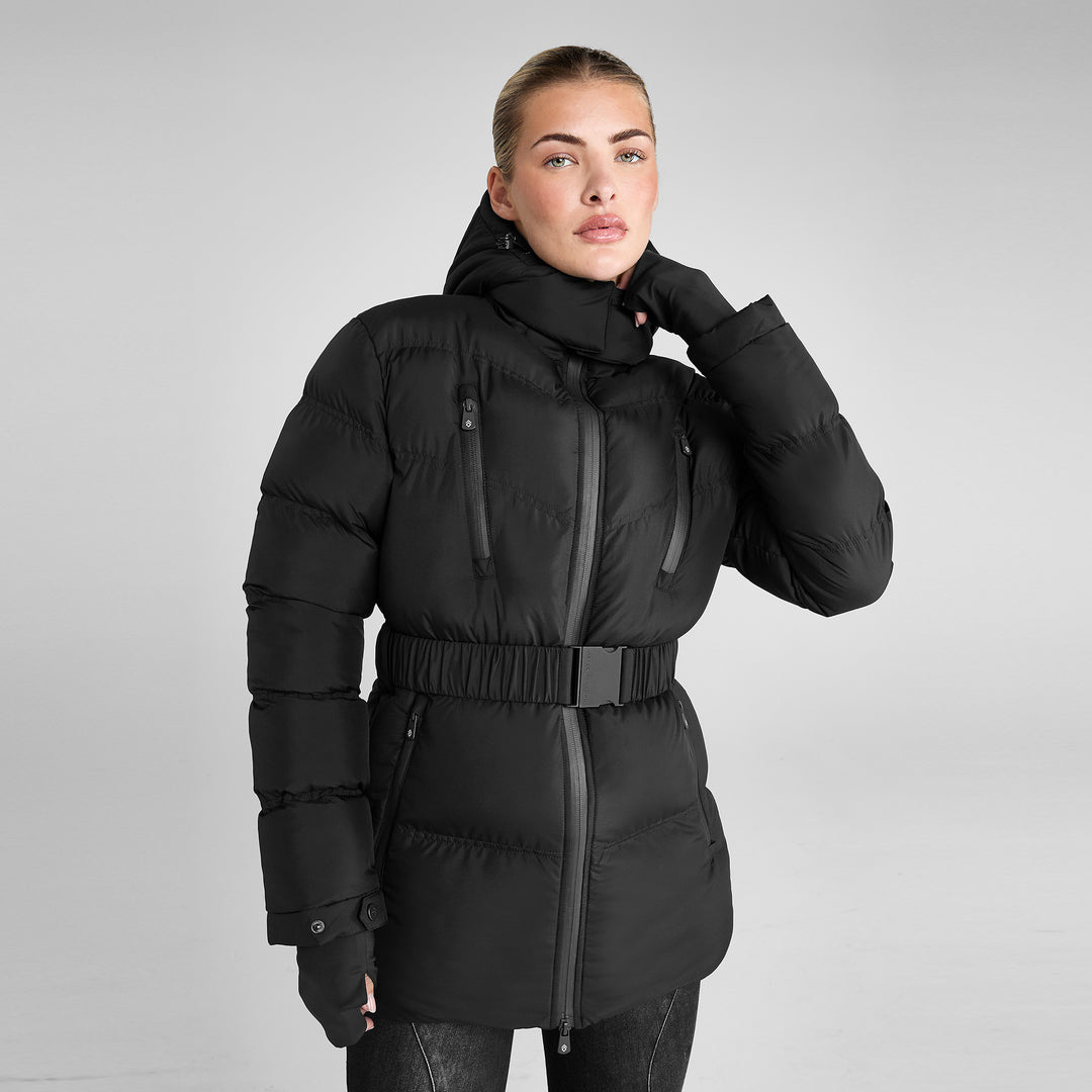 Aztec Diamond Ladies Premium Belted Quilted Coat