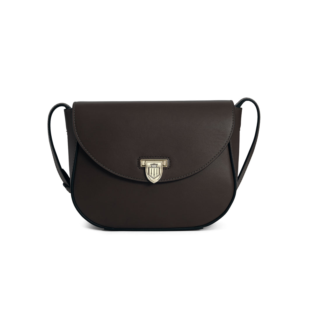 Fairfax & Favor Ladies Mahogany Leather Mini Blenheim Handbag