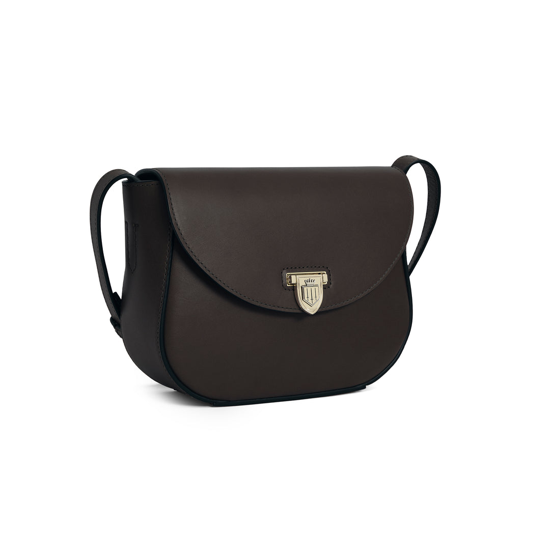Fairfax & Favor Ladies Mahogany Leather Mini Blenheim Handbag