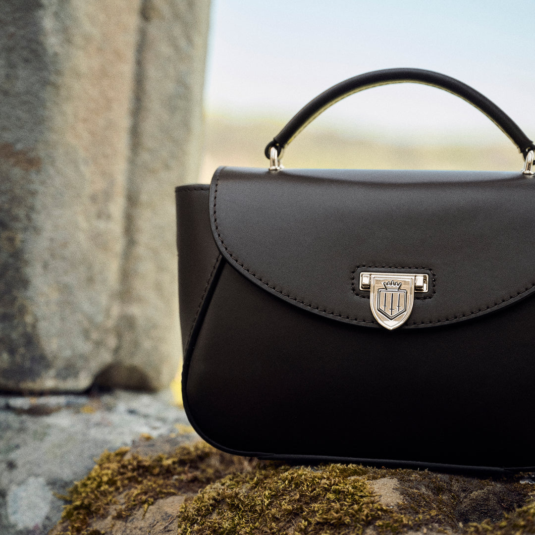 Fairfax & Favor Ladies Mahogany Leather Mini Blenheim Handbag