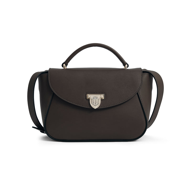 Fairfax & Favor Ladies Mahogany Leather Mini Blenheim Handbag