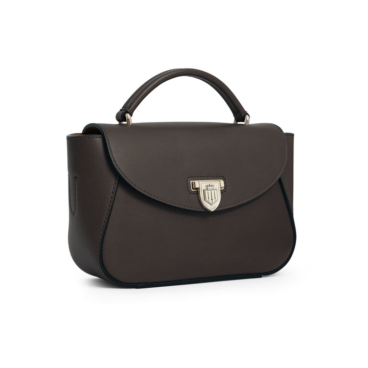 Fairfax & Favor Ladies Mahogany Leather Mini Blenheim Handbag