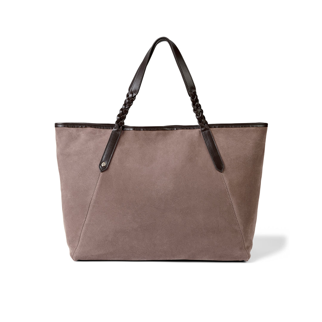 Fairfax & Favor Burford Tote - Deep Taupe Suede