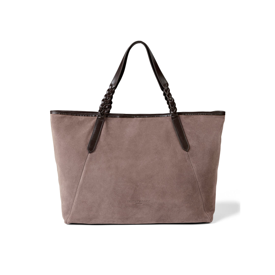 Fairfax & Favor Burford Tote - Deep Taupe Suede