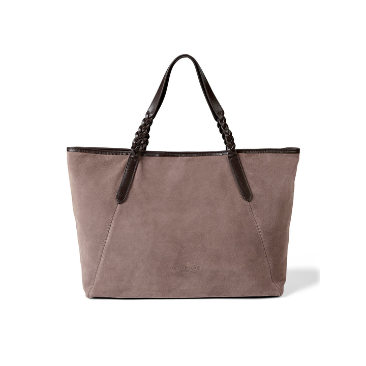 Fairfax & Favor Burford Tote - Deep Taupe Suede
