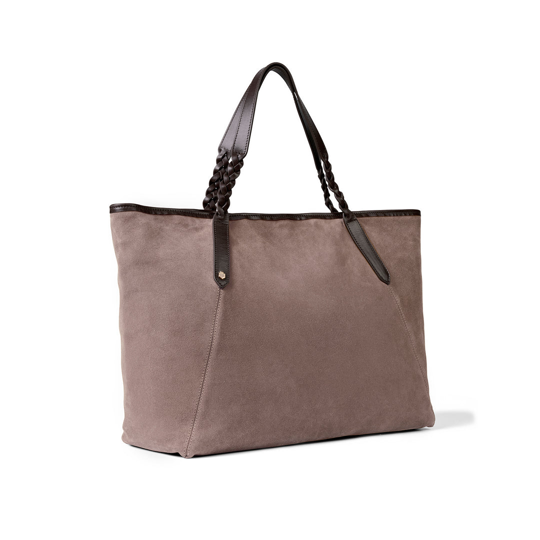 Fairfax & Favor Burford Tote - Deep Taupe Suede