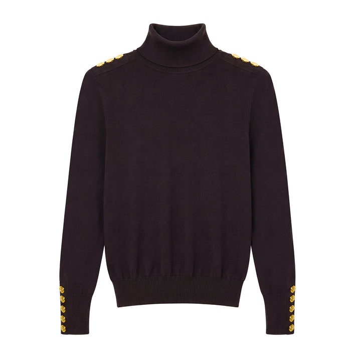 Holland Cooper Ladies Buttoned Knit Roll Neck