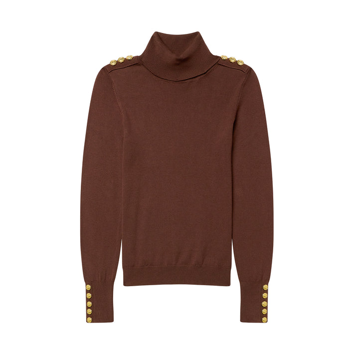 Holland Cooper Ladies Buttoned Knit Roll Neck