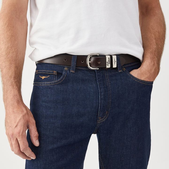 R M Williams Mens Slim Drover Belt