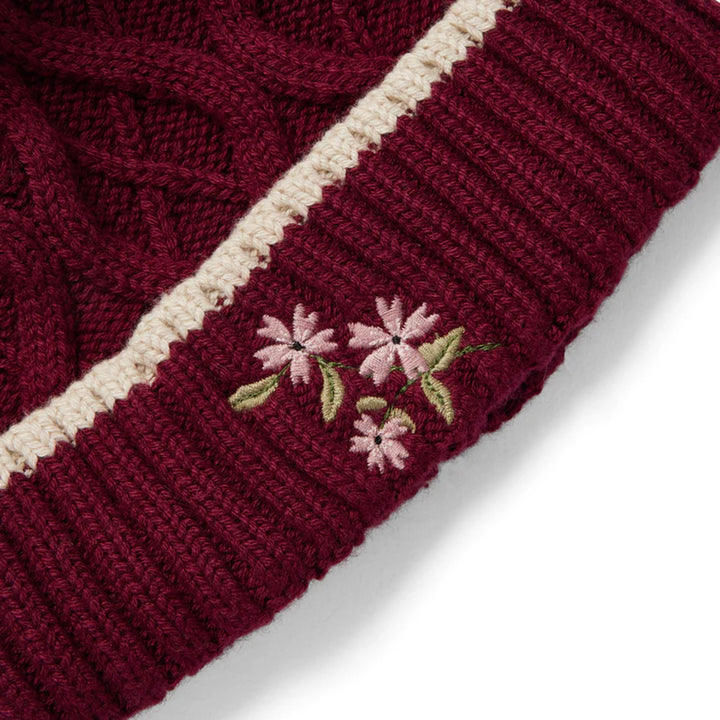 Eleanor Charles The Horseshoe Floral Knit Hat