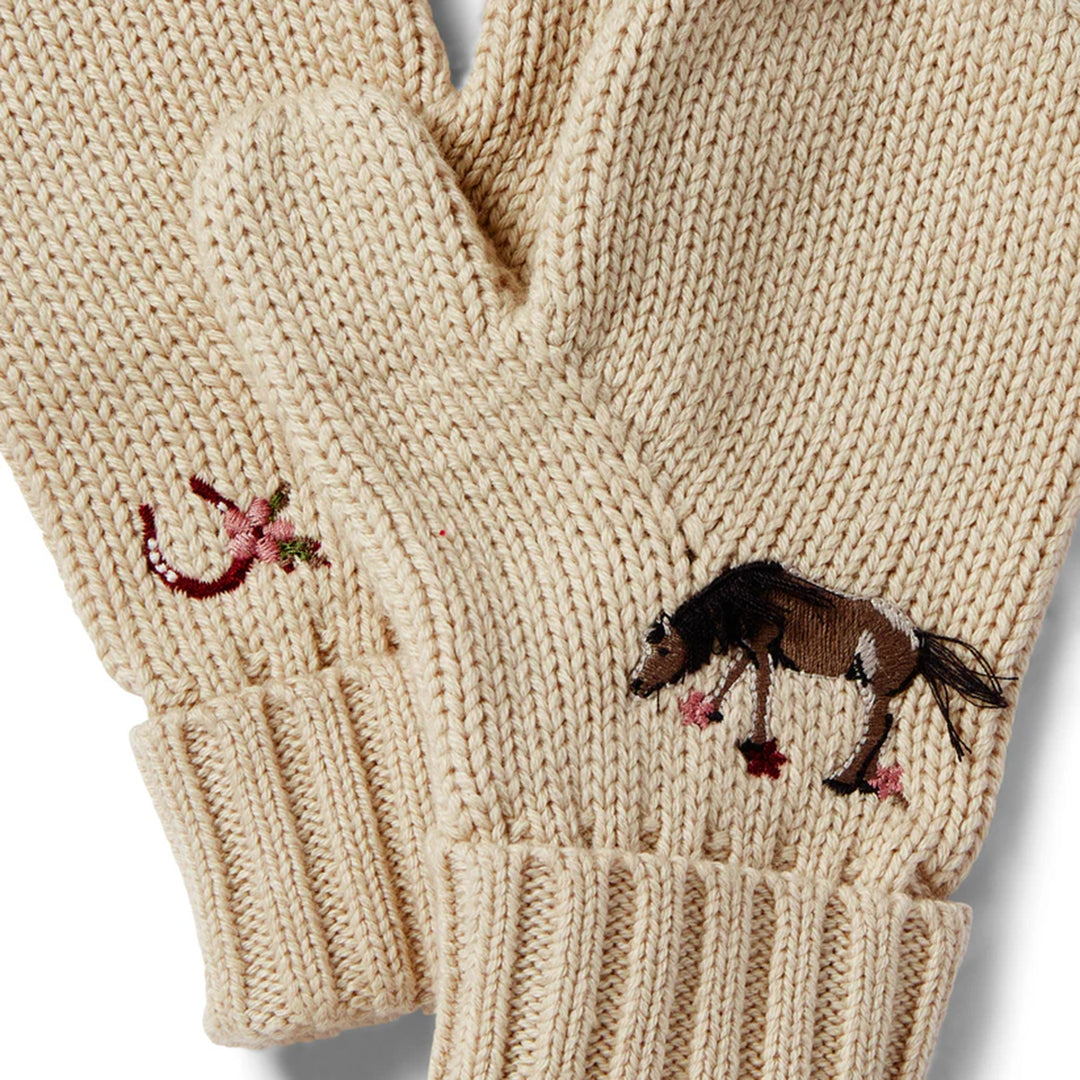 Eleanor Charles The Horseshoe Floral Knit Mittens