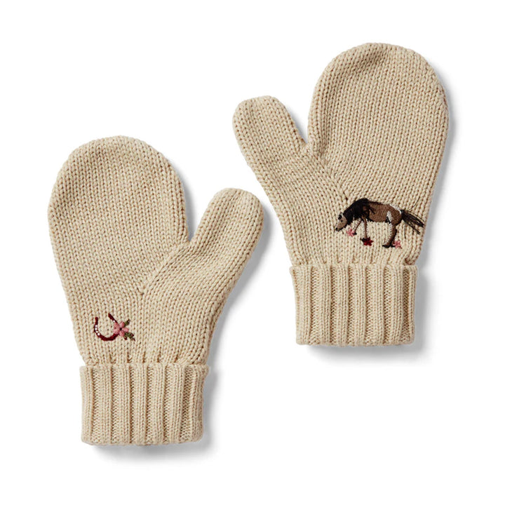 Eleanor Charles The Horseshoe Floral Knit Mittens