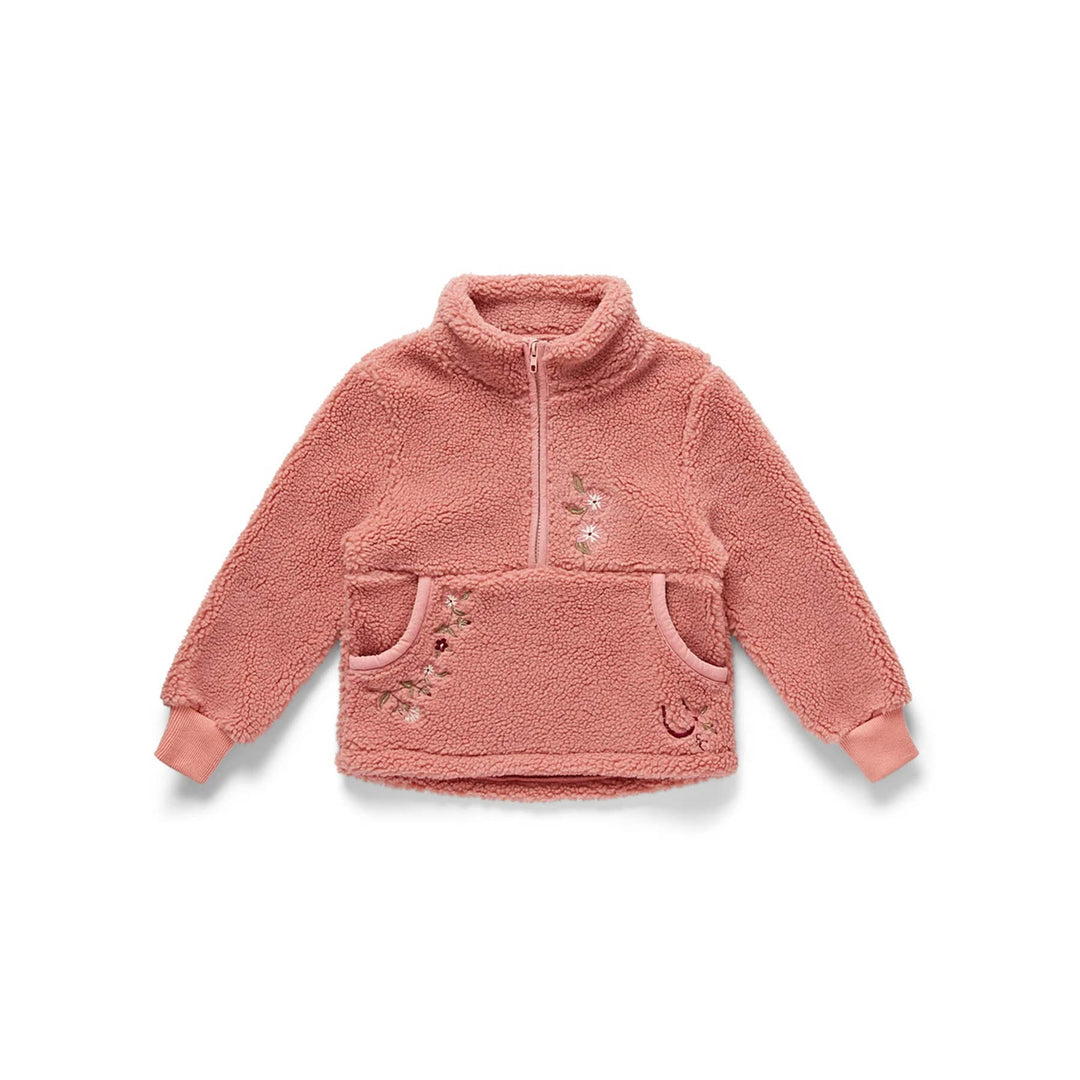 Eleanor Charles The Horseshoe Floral Sherpa Half Zip Jumper
