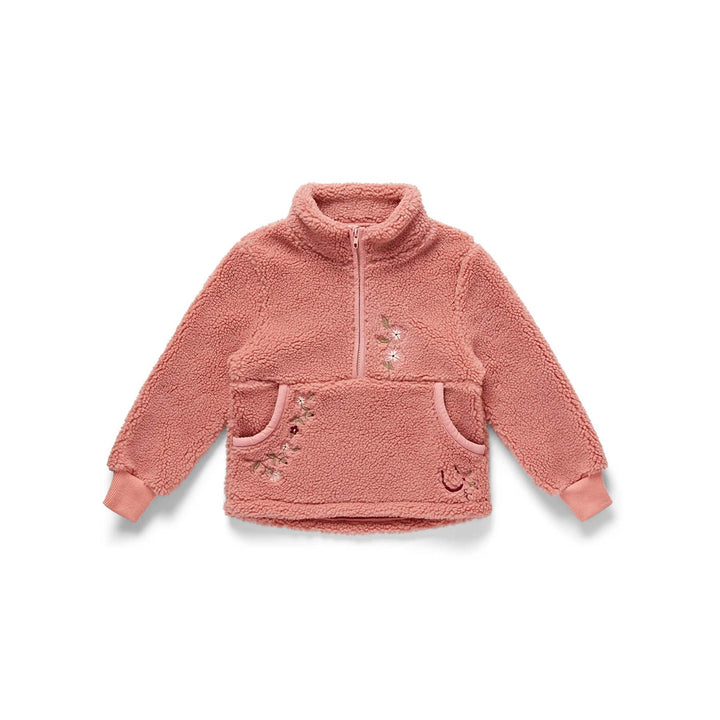 Eleanor Charles The Horseshoe Floral Sherpa Half Zip Jumper