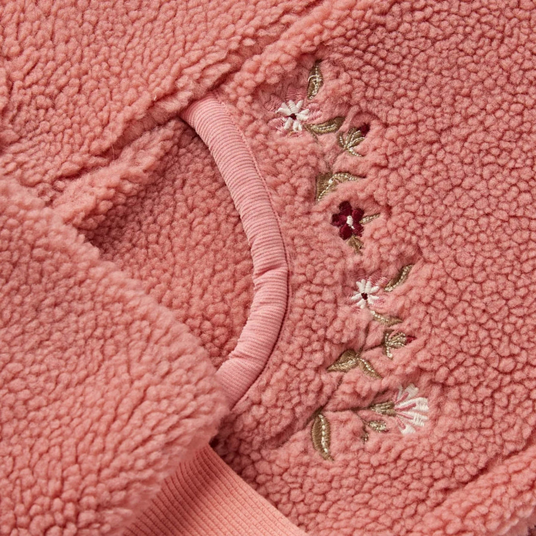 Eleanor Charles The Horseshoe Floral Sherpa Half Zip Jumper